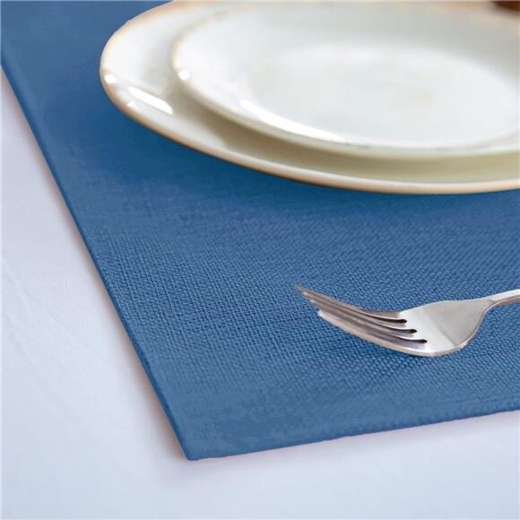 Cloth Placemats Set of 8, Linen Type Fabric Placemats Machine Washable Placemats - Picture 5 of 7